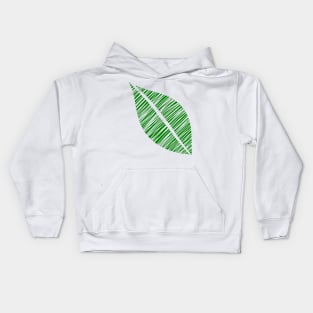 Green Leaf Minimal Modern Botanical Pattern Kids Hoodie